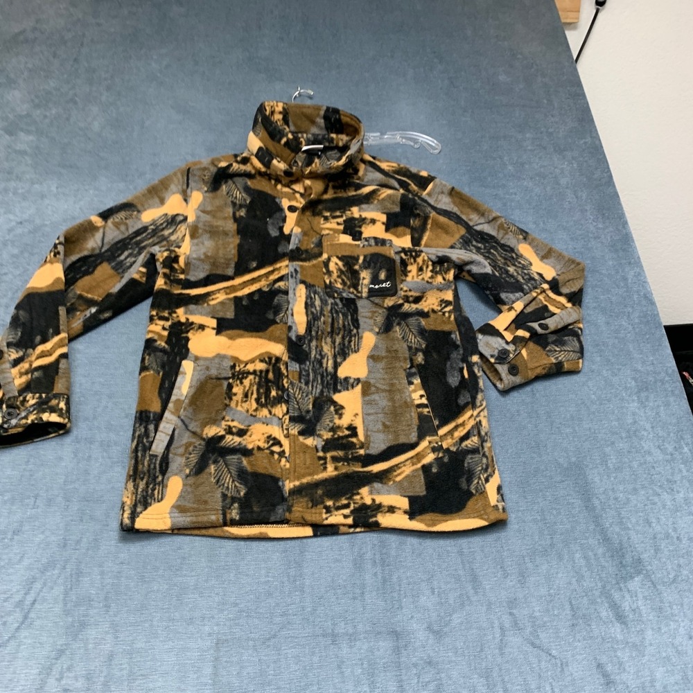 Monet Skateboards Fleece Jacket Mens Medium Multicolor Mock Neck Geometric Print